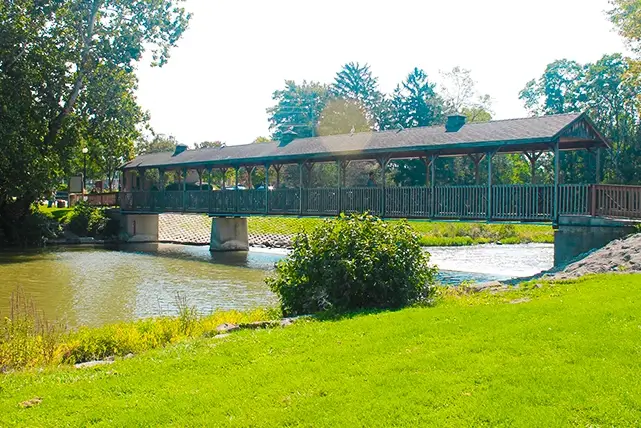 Historic covered bridge in Flat Rock, MI — Haven Health proudly serves patients from this area